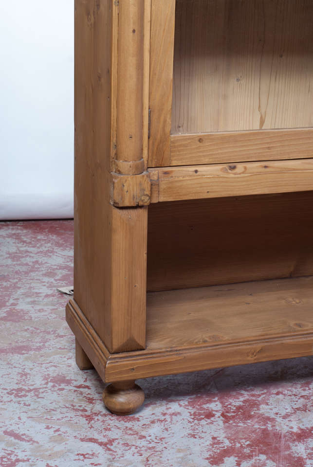 Polished Pine Low Bookcase