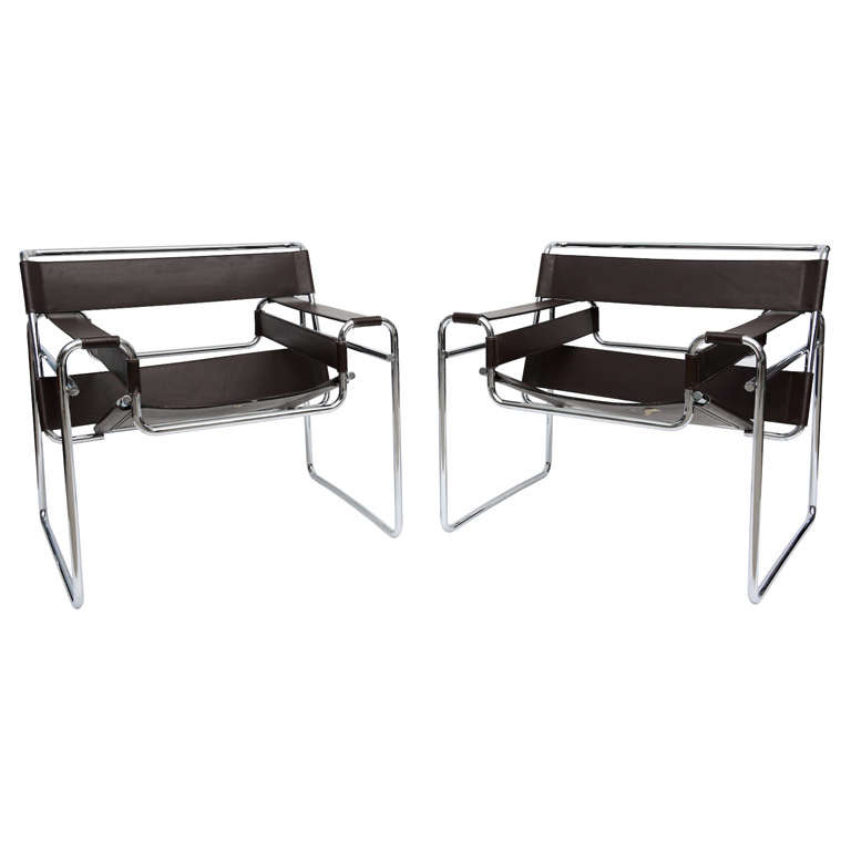 Early Original Knoll Gavina Wassily Chair by Marcel Breuer in Brown Leather Early Original Knoll Gavina Wassily Chair by Marcel Breuer in Brown Leather