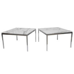 Pair Of Clasic Florence Knoll  Minimalist Tables  