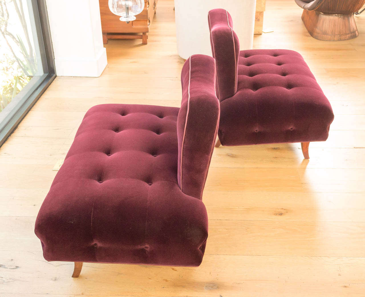 American Pair of James Mont Lounge Chairs