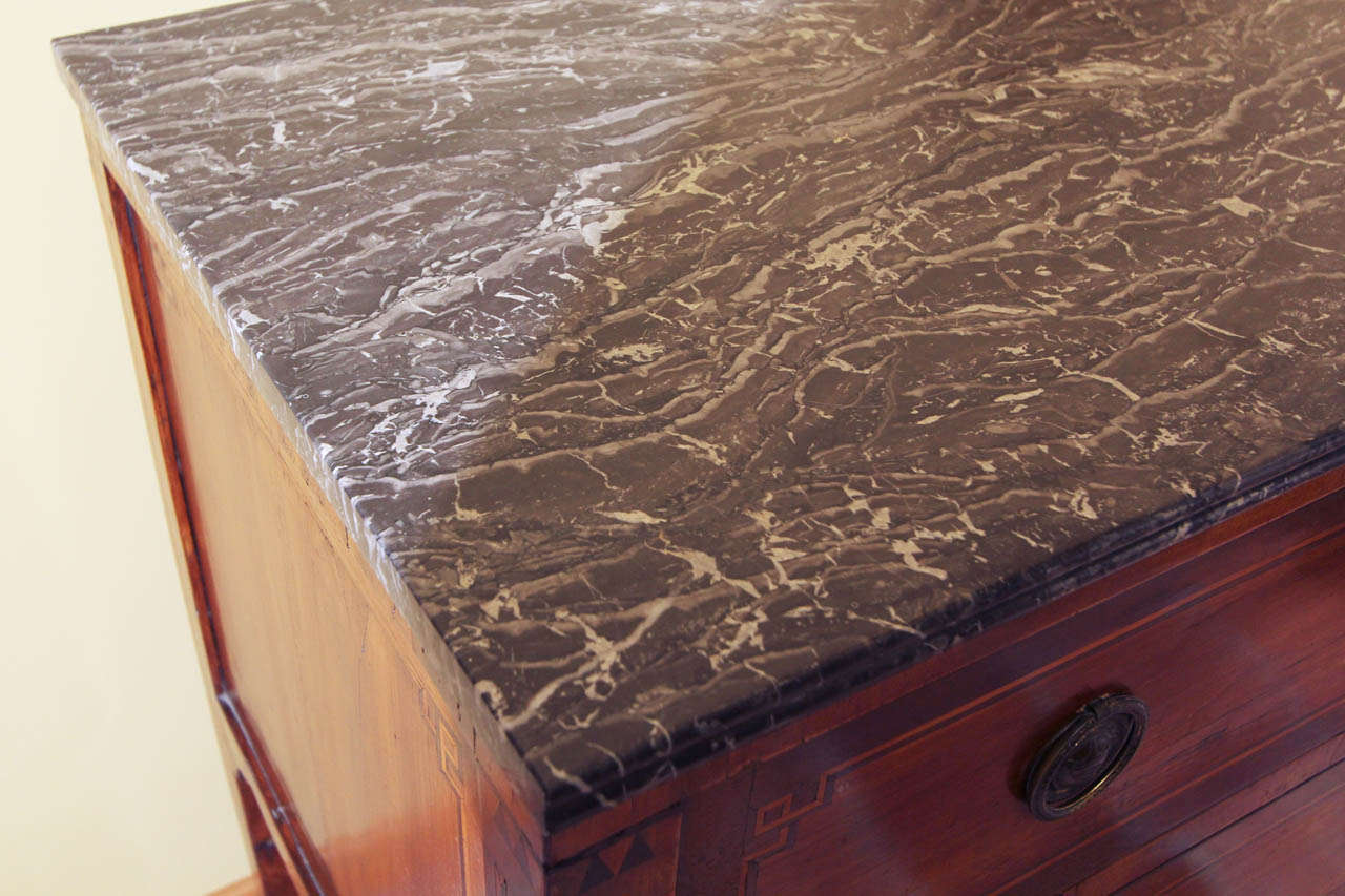Marble French Louis XVI Two Drawer Commode