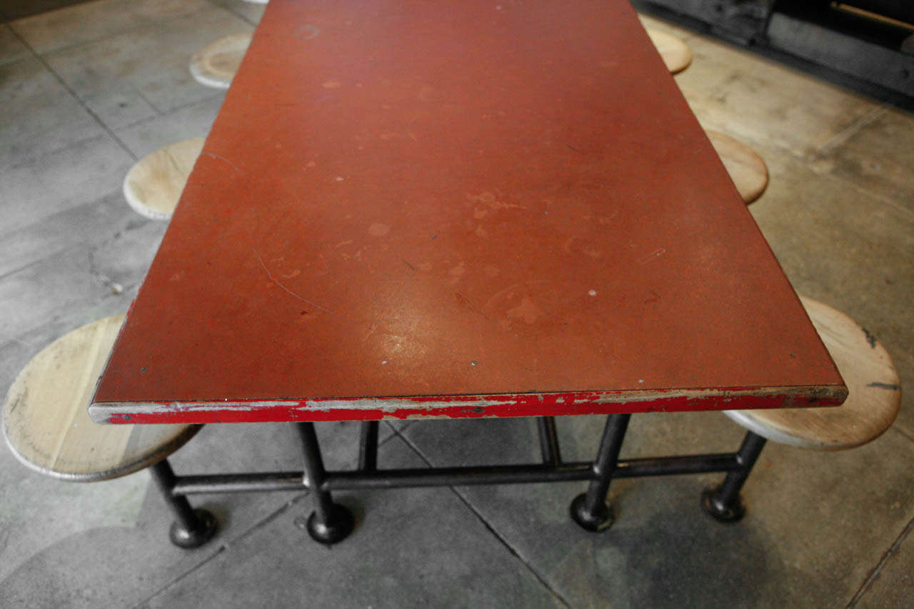 Steel A French 8 Person Worktable