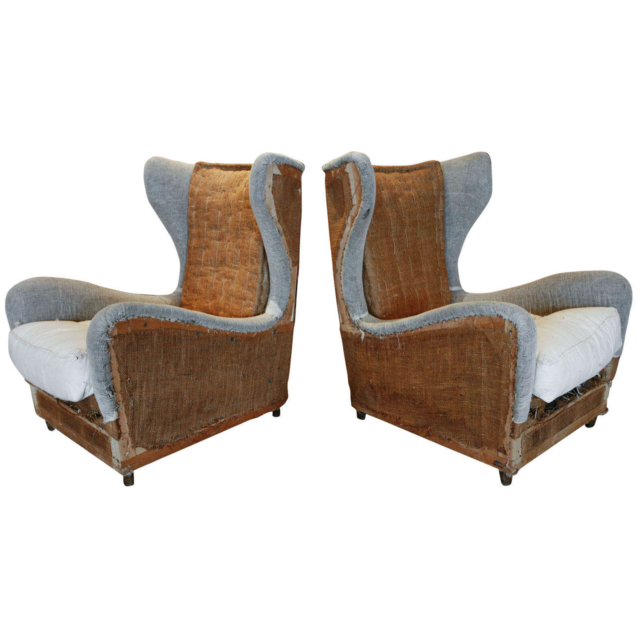 A Pair Of French Wingback Chairs, Late 19th Century