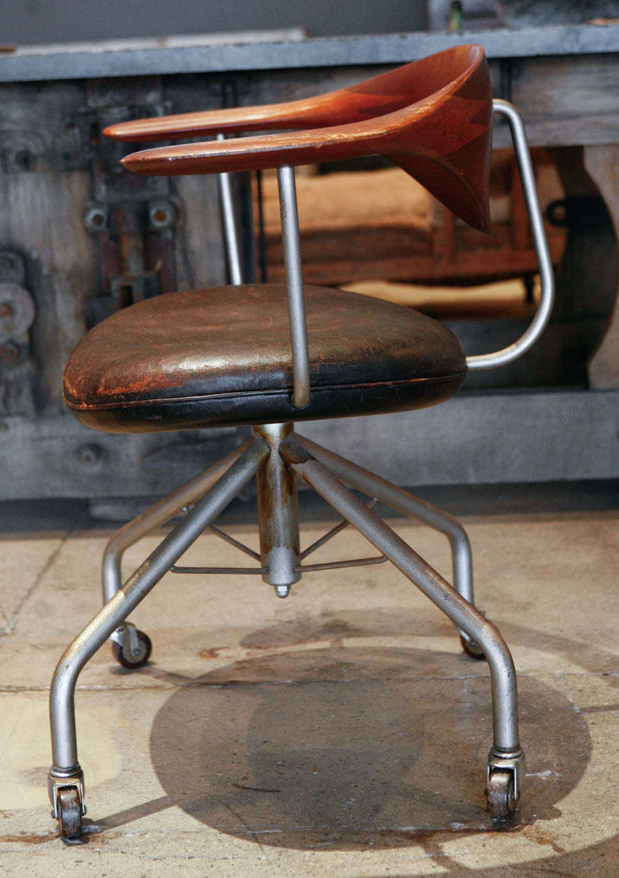 Mid-20th Century Swivel Chair by Hans Wegner, Denmark 1955