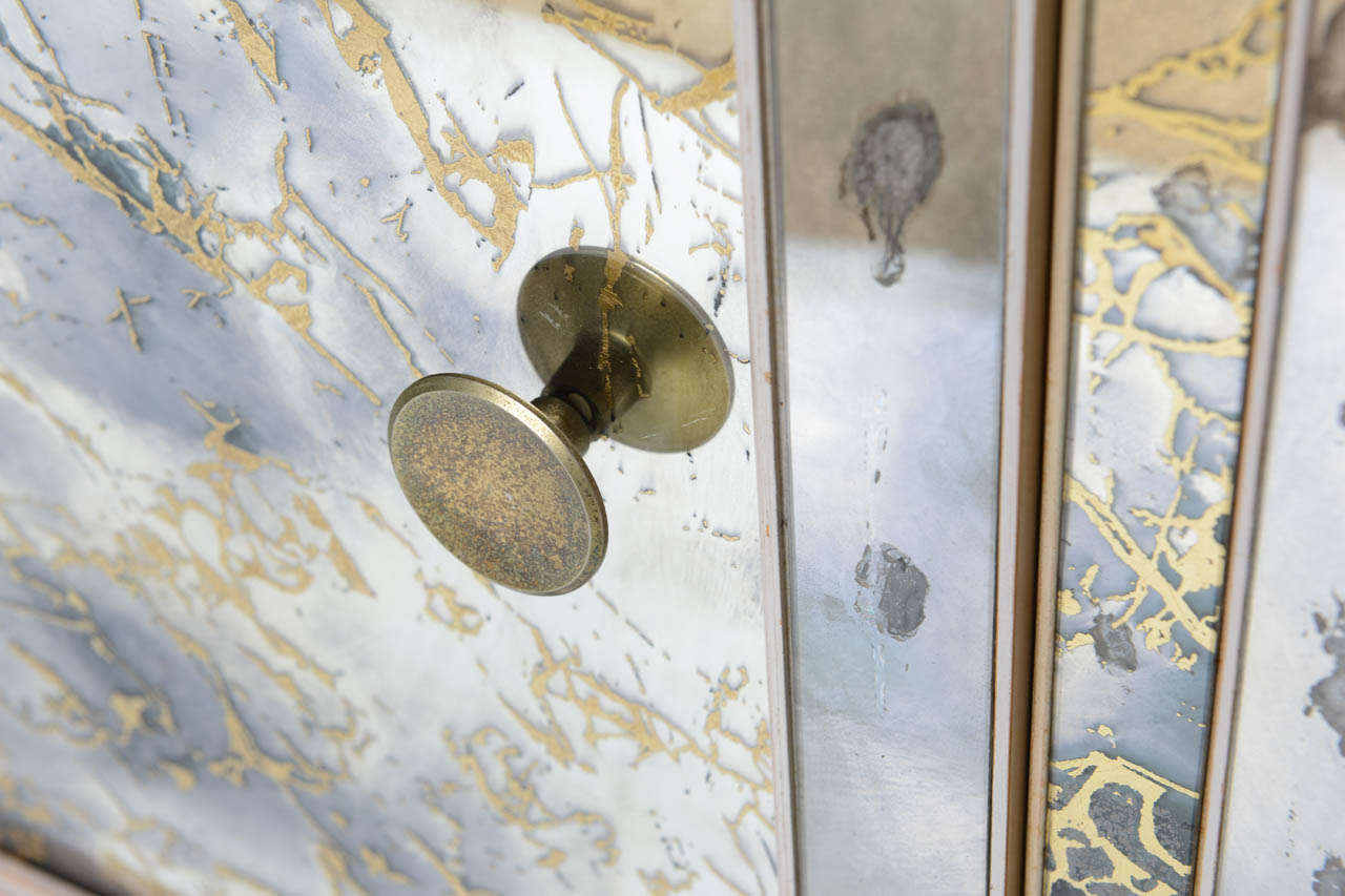 Beautiful 1940's Mirrored Cabinet with Brass Legs 2