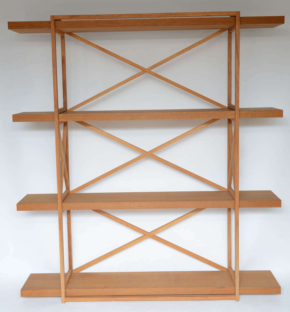 Wonderful design and solid construction, this four large fix shelves etagere was custom designed for a Miami Beach home.