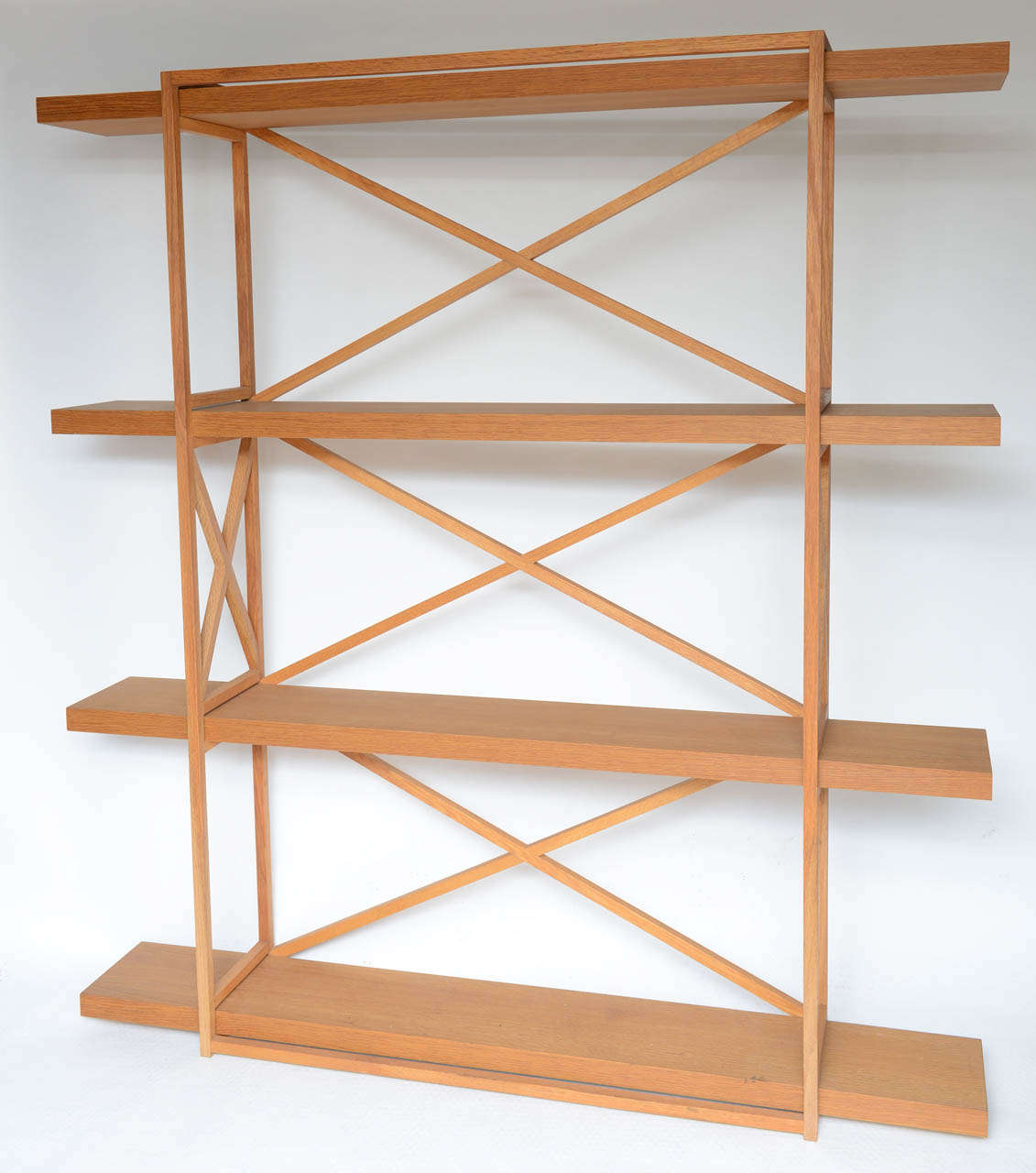 American Custom Natural Oak Shelving Unit