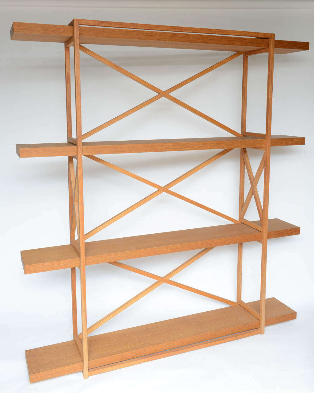 Custom Natural Oak Shelving Unit In Excellent Condition In East Hampton, NY