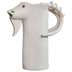 Exceptional Rams-Head Motif Pitcher/Vase