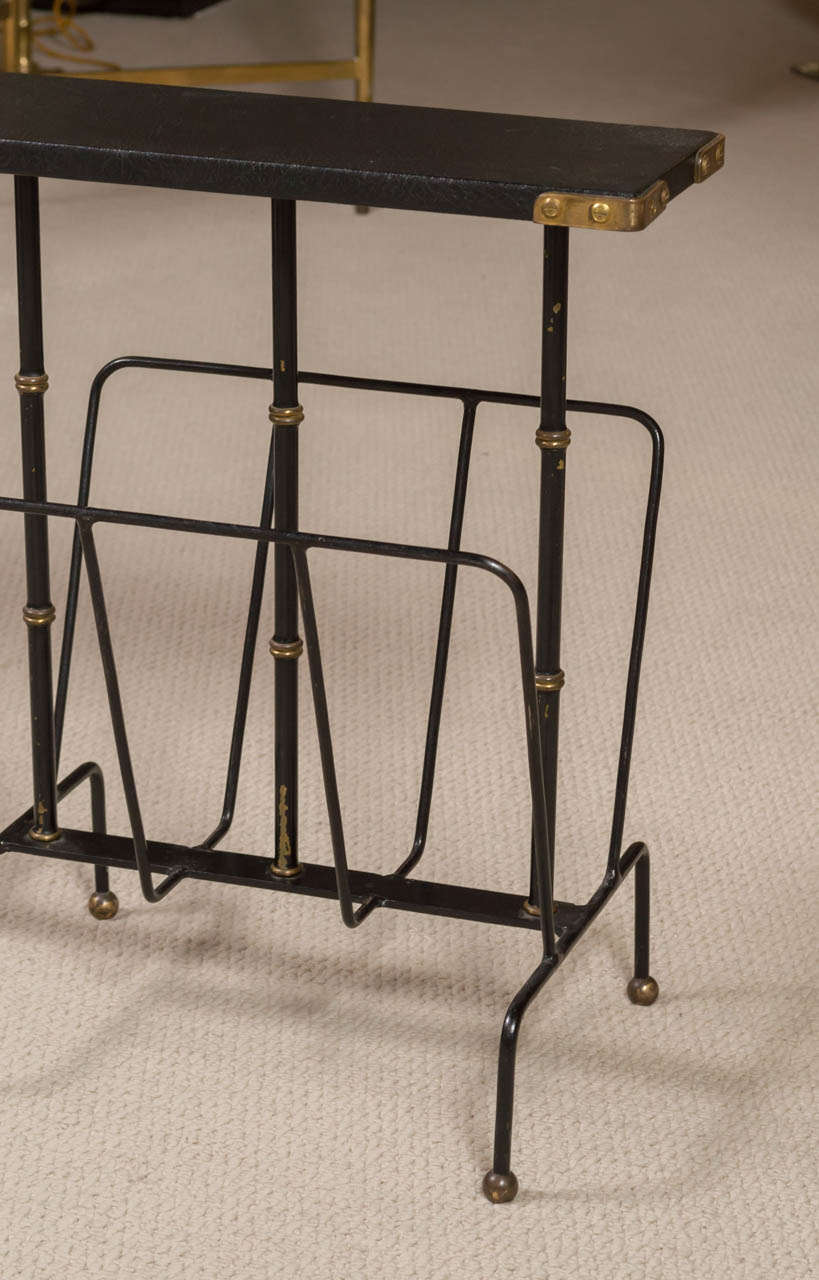 French Jacques ADNET Magazine Rack or Side Table