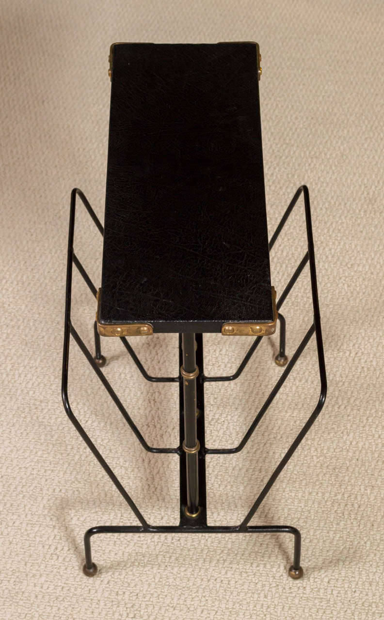 Jacques ADNET Magazine Rack or Side Table 1