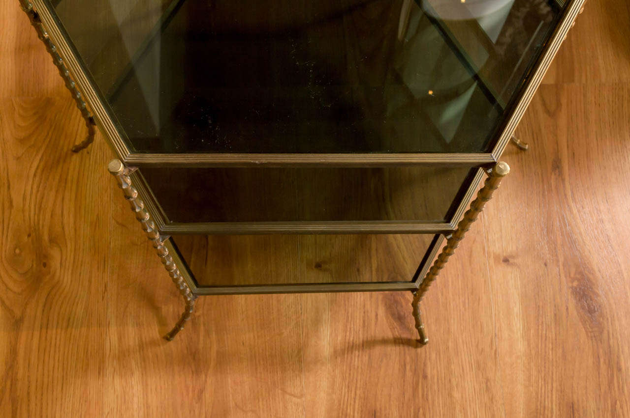 Maison BAGUES Three-Tiered Bronze Side Table 1