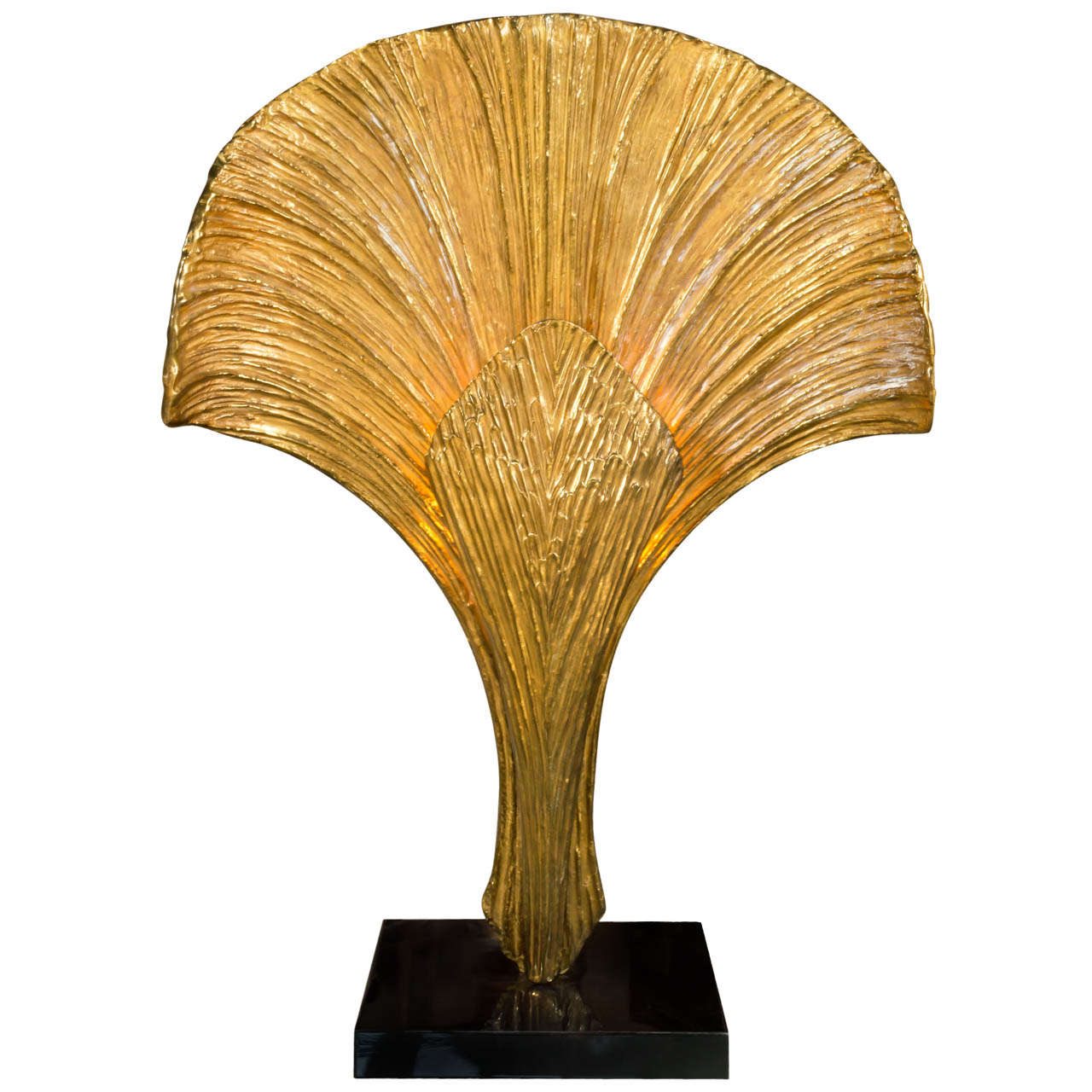 Christiane CHARLES Gilt Bronze Lamp For Sale