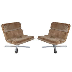 Solo Chairs In Original Suede, John Follis For Fortress