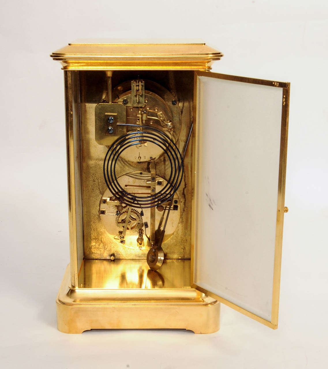 A French Brass Sevres Mounted Mantel Clock with Perpetual Calendar circa 1880 In Good Condition For Sale In Amsterdam, Noord Holland