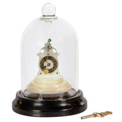 A Rare Austrian Timepiece Miniature Mother-of-Pearl Zappler Clock circa 1840