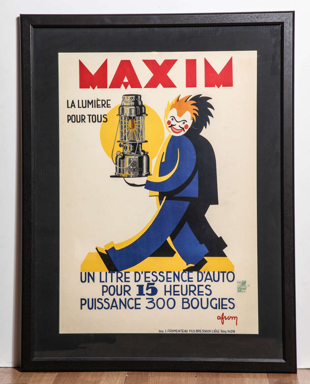 Original deco poster, France, by Afrom.