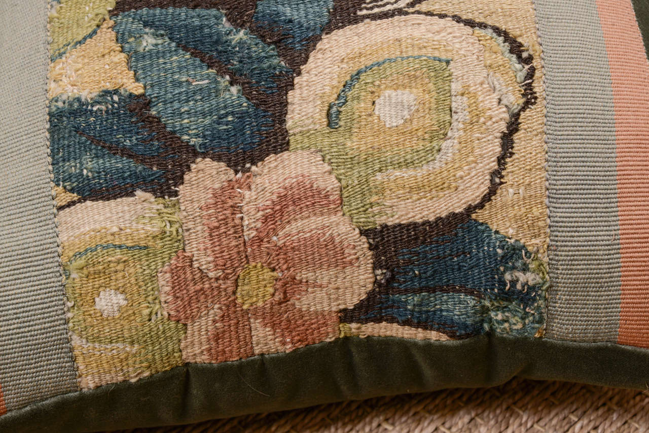 19th Century Antique Tapestry Pillow