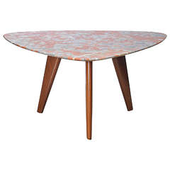 1950s Osvaldo Borsani Marble and Wood Coffee Table