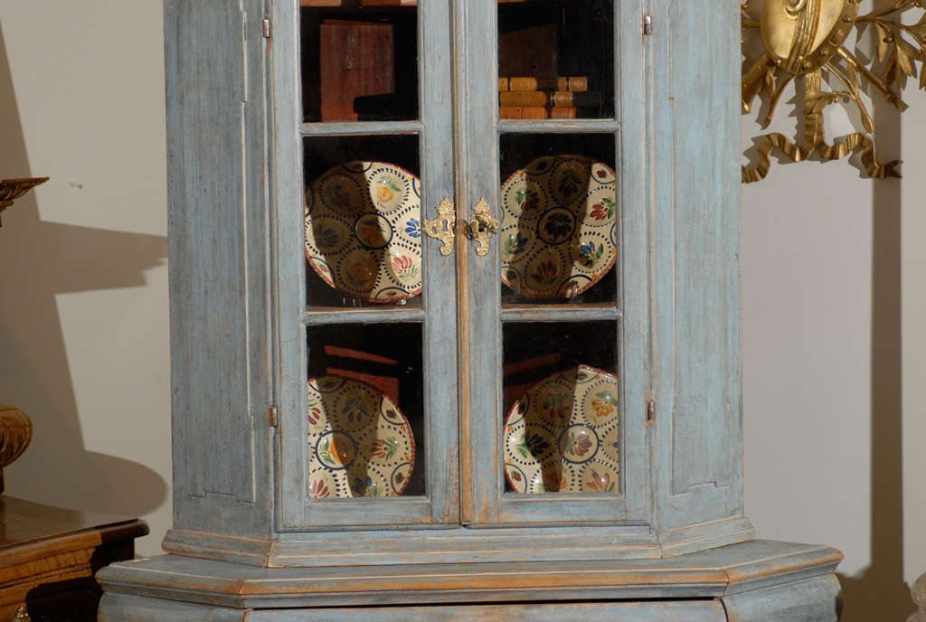 blue corner cabinet