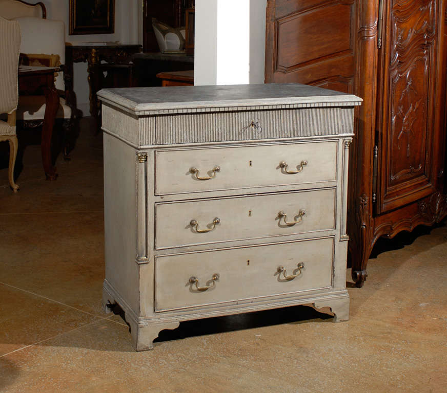 Painted Scandanavian Commode- Circa 1780. Please Note This Item is an Antique and is One of a Kind. Please Refer to Our Website for Our Complete Inventory- jadamsantiques.com