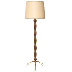 Exceptional 1940' Gold Glass Murano Floor Lamp