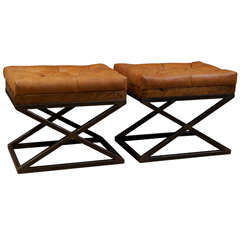 A pair of campaign stools