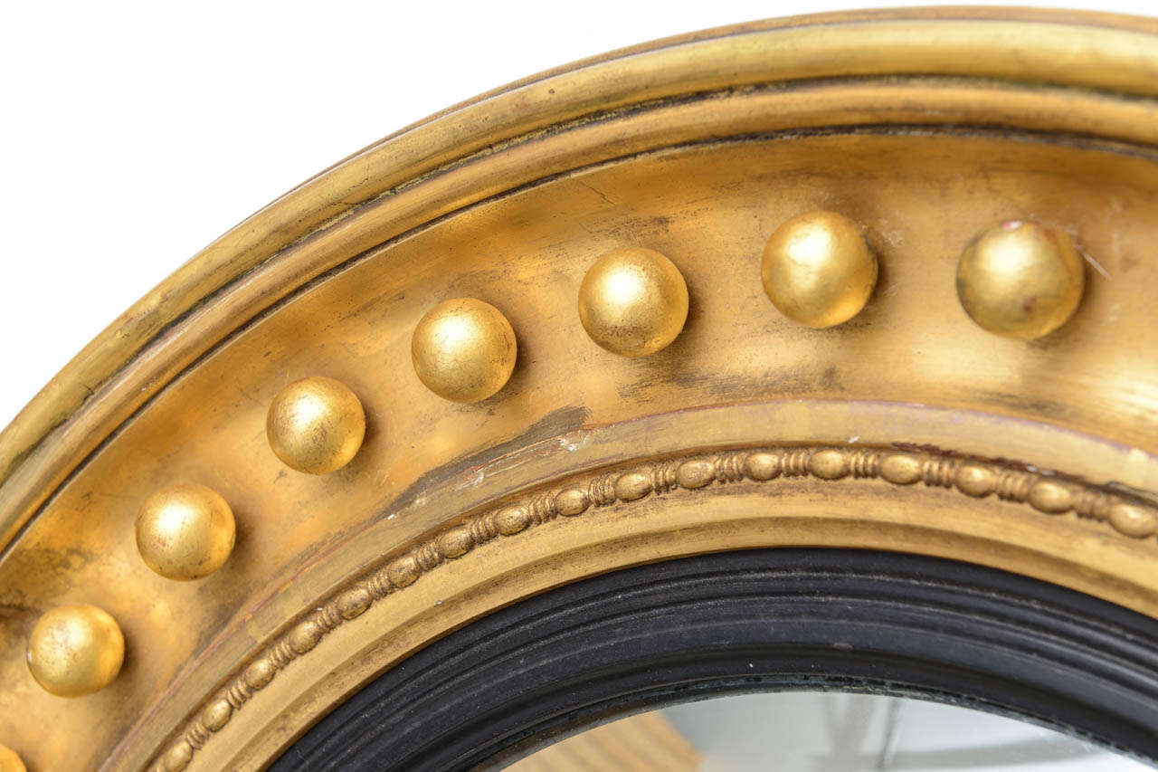 19 Century Regency Style Gold-Leaf Convex Mirror  4