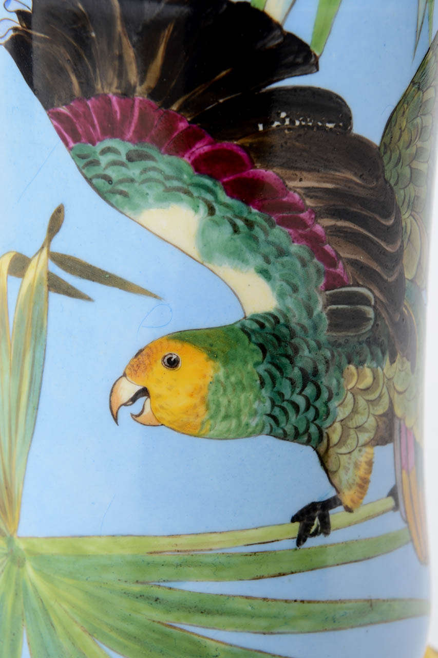 Pair of Ceramic Lamps with Bird Motif 6