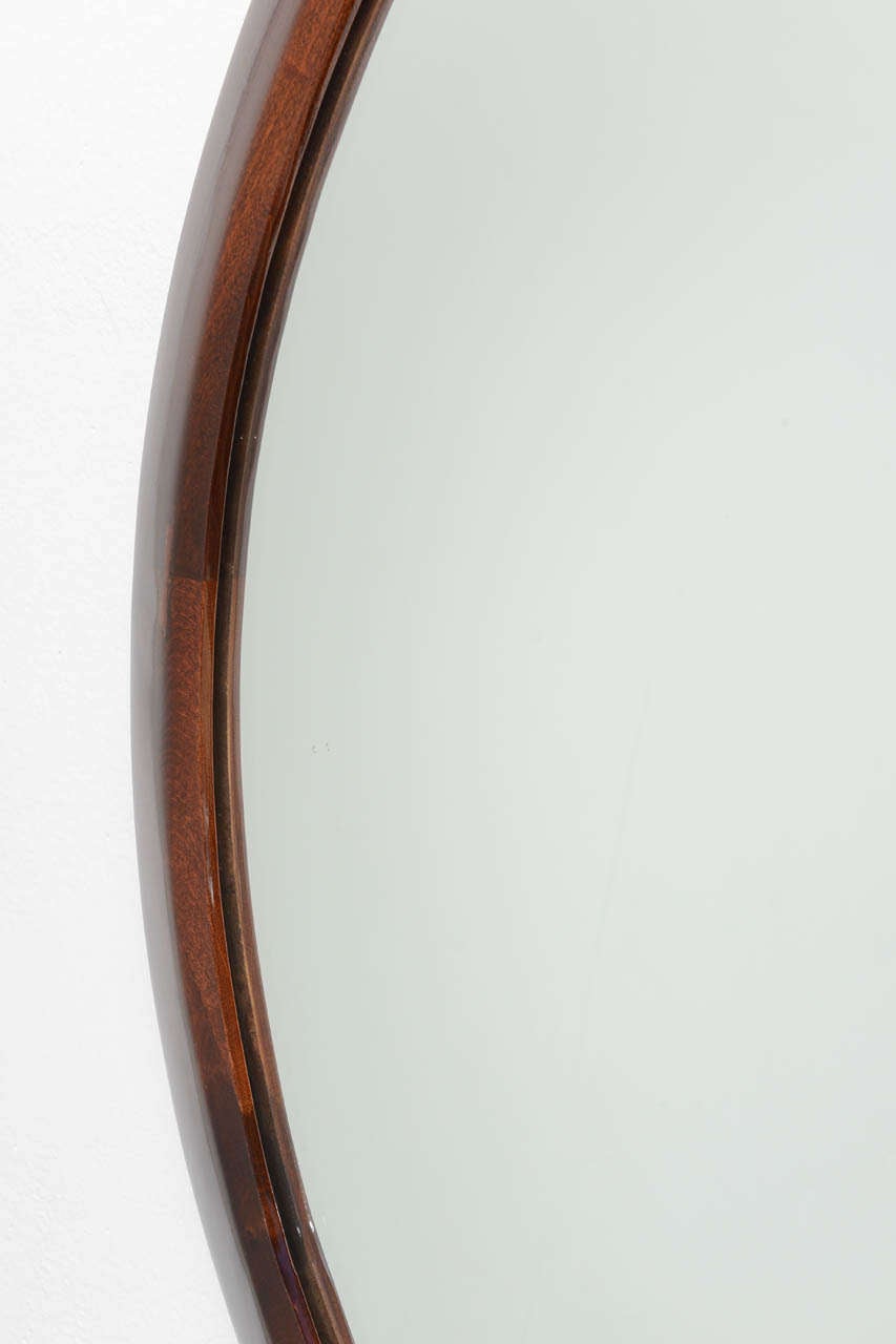 large round art deco mirror