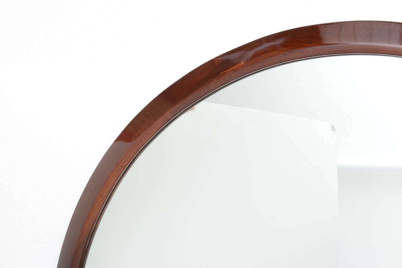 round mahogany mirror