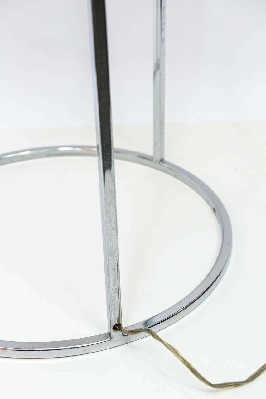 Mid-20th Century Chrome Dome Floor Lamp with End Table