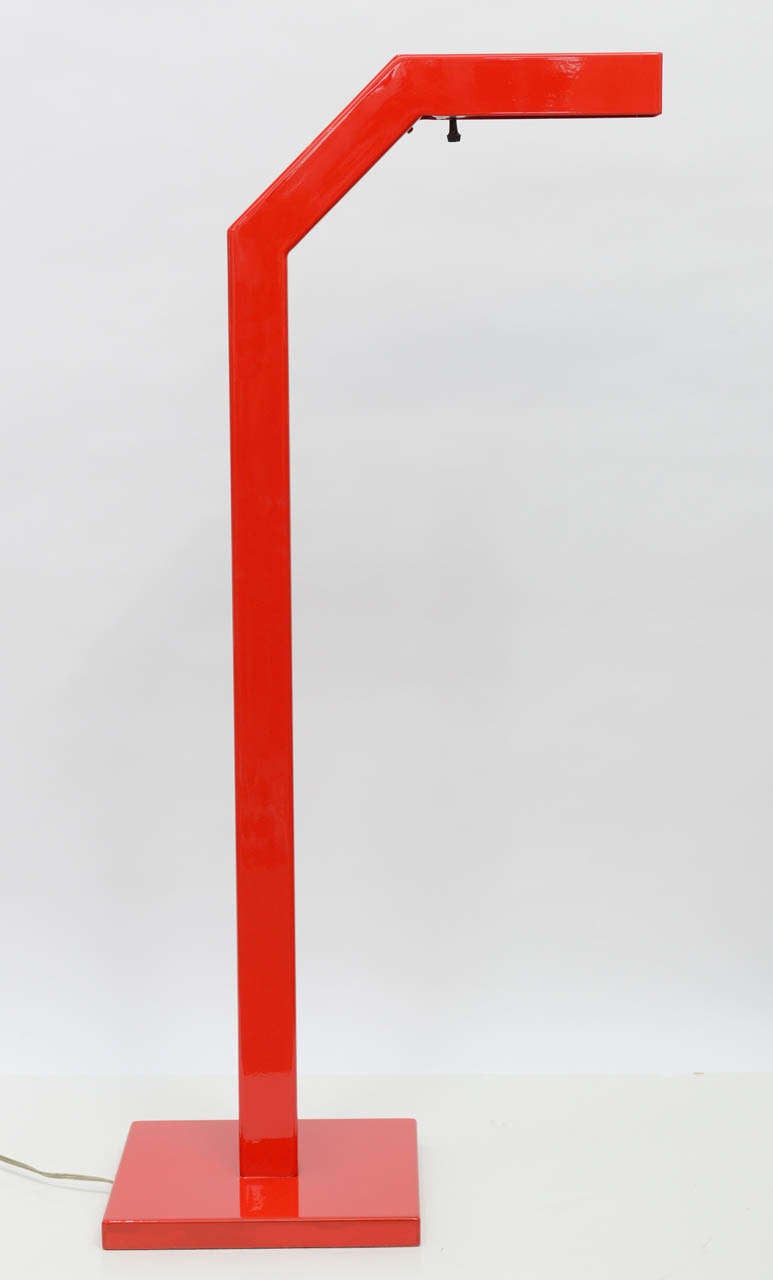 Italian Modernist Red Floor Lamp