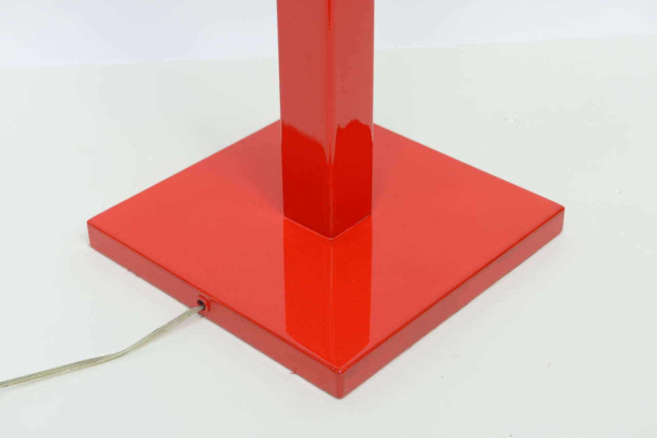 Late 20th Century Modernist Red Floor Lamp