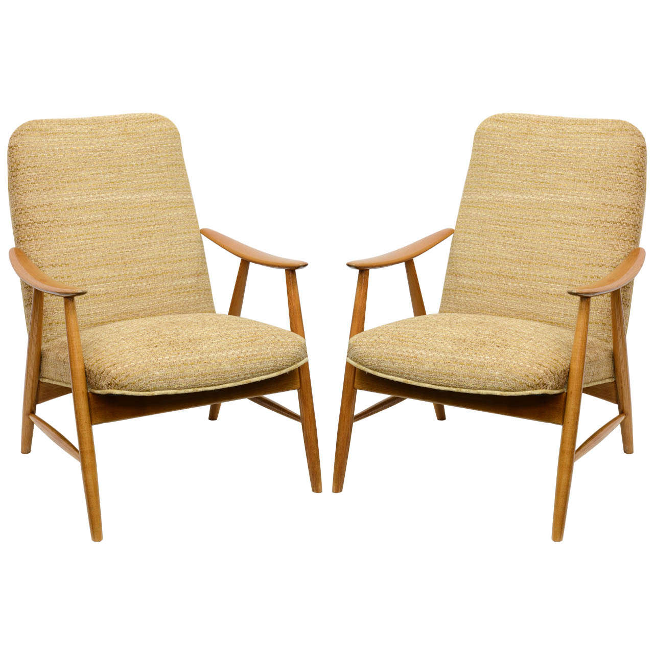Pair of Mid-Century Modern Armchairs in a style of Juhl, Grete Jalk and Wegner