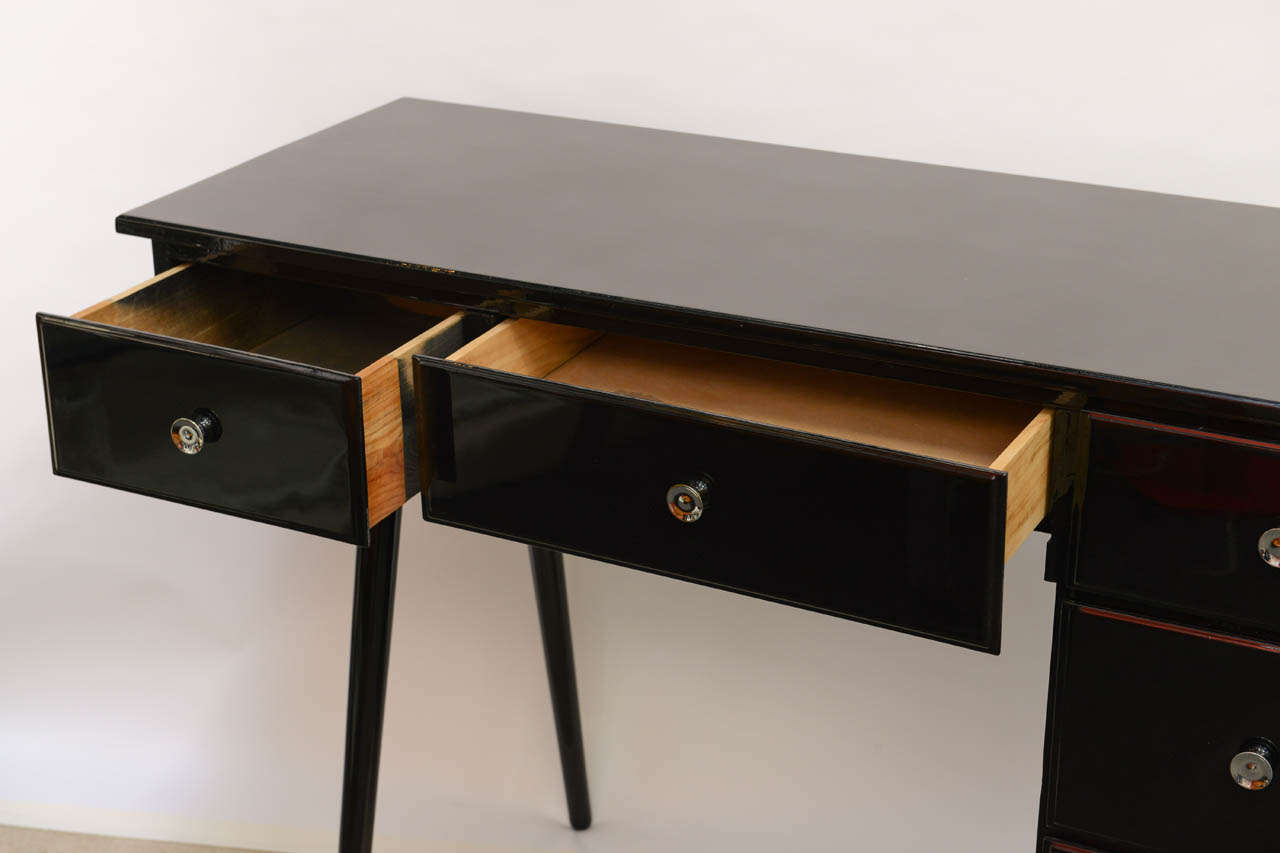 Wood McCobb Style Black Vanity/Desk