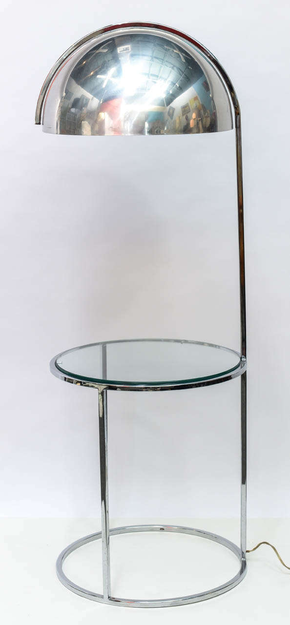 Chrome Dome Floor Lamp with End Table at 1stDibs chrome dome lamp