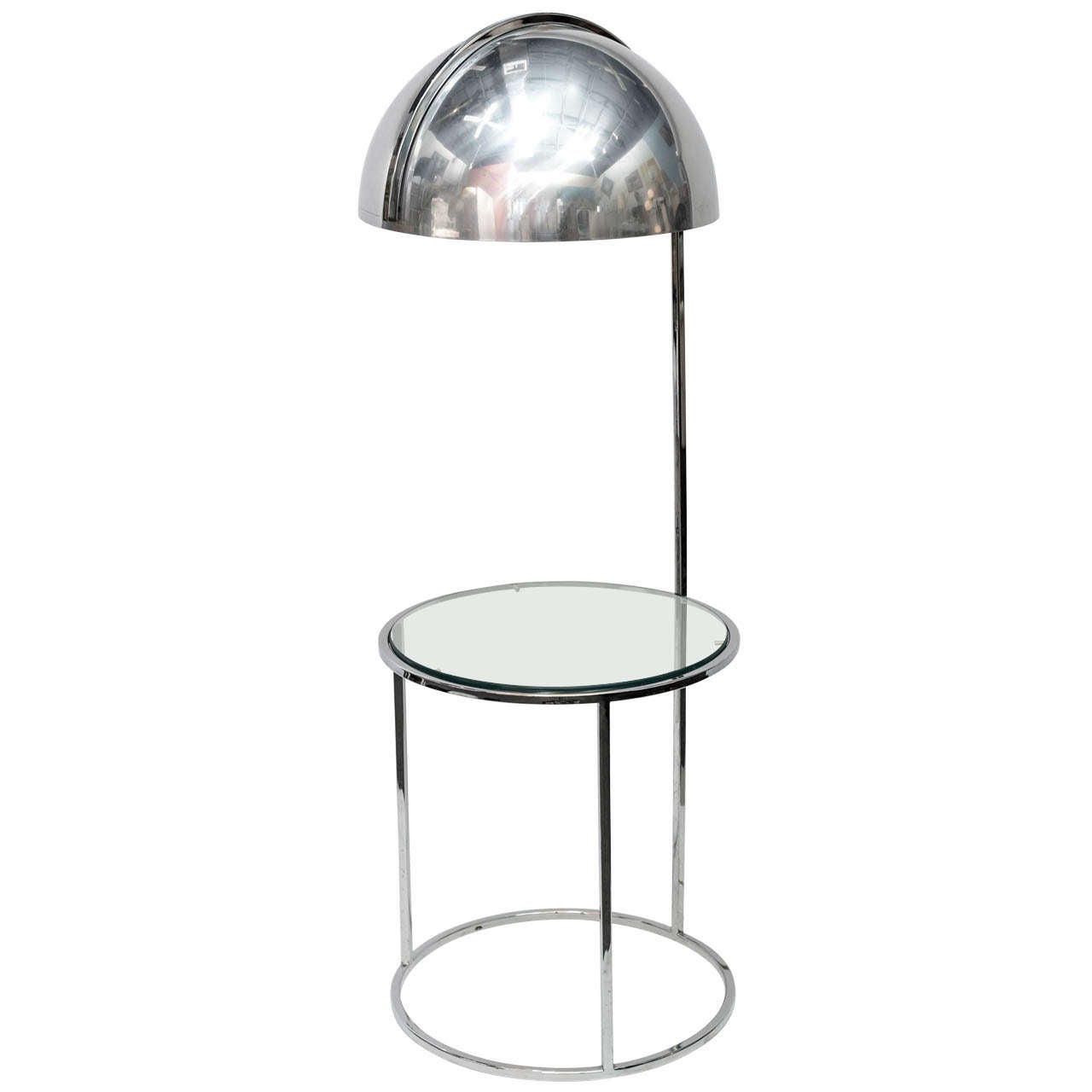 Chrome Dome Floor Lamp with End Table at 1stDibs chrome dome lamp