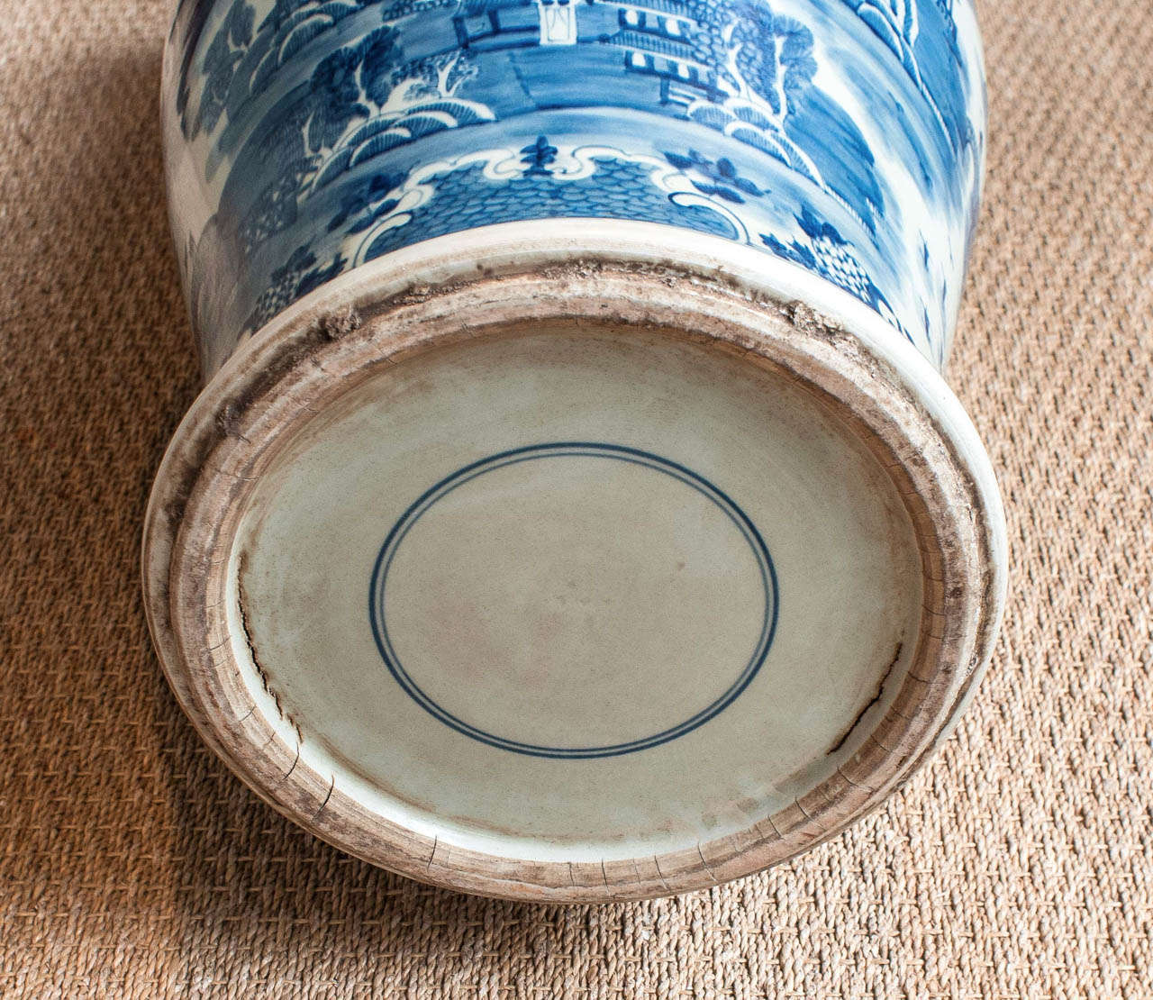 Monumental Pair of Chinese Blue and White Palace Jars 5