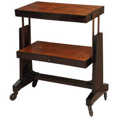 A Walnut and Mahogany Two-Tier Library Table