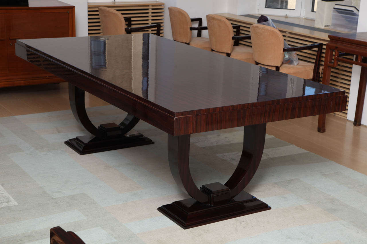 Stunning Art Deco Macassar Ebony Dining Table For Sale At 1stdibs