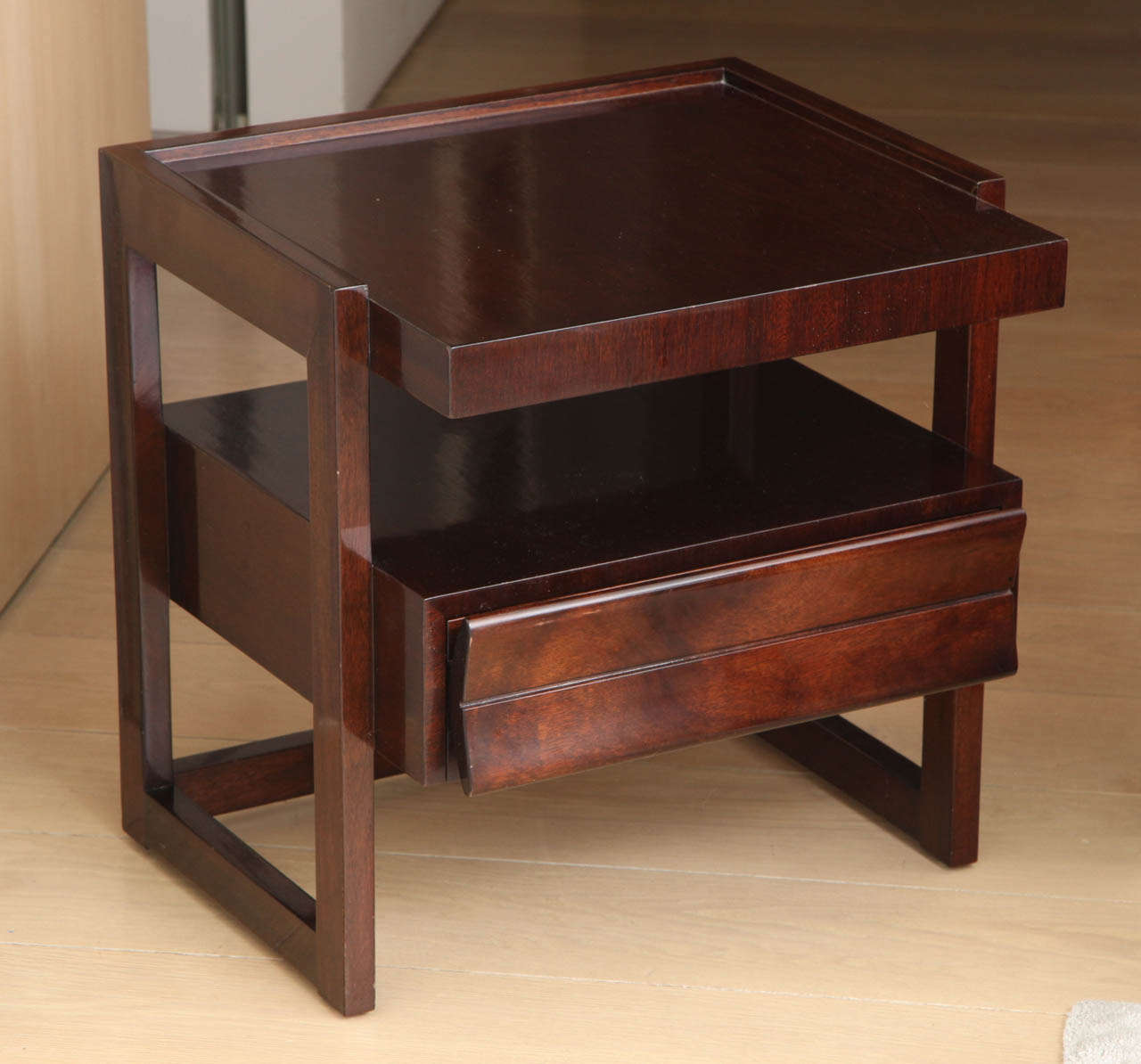 Pair of Mid Century Mahogany Night Tables by Paul Laszlo at 1stdibs