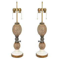 Authentic Pair Seltzer Bottle Table Lamps from France