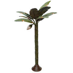 Painted Tole Freestanding Palm Tree Sculpture 1