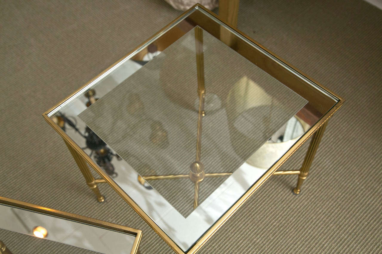 Pair of Metal & Glass End Tables 4