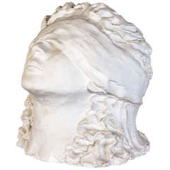 Italian Plaster Head, Signed and Dated