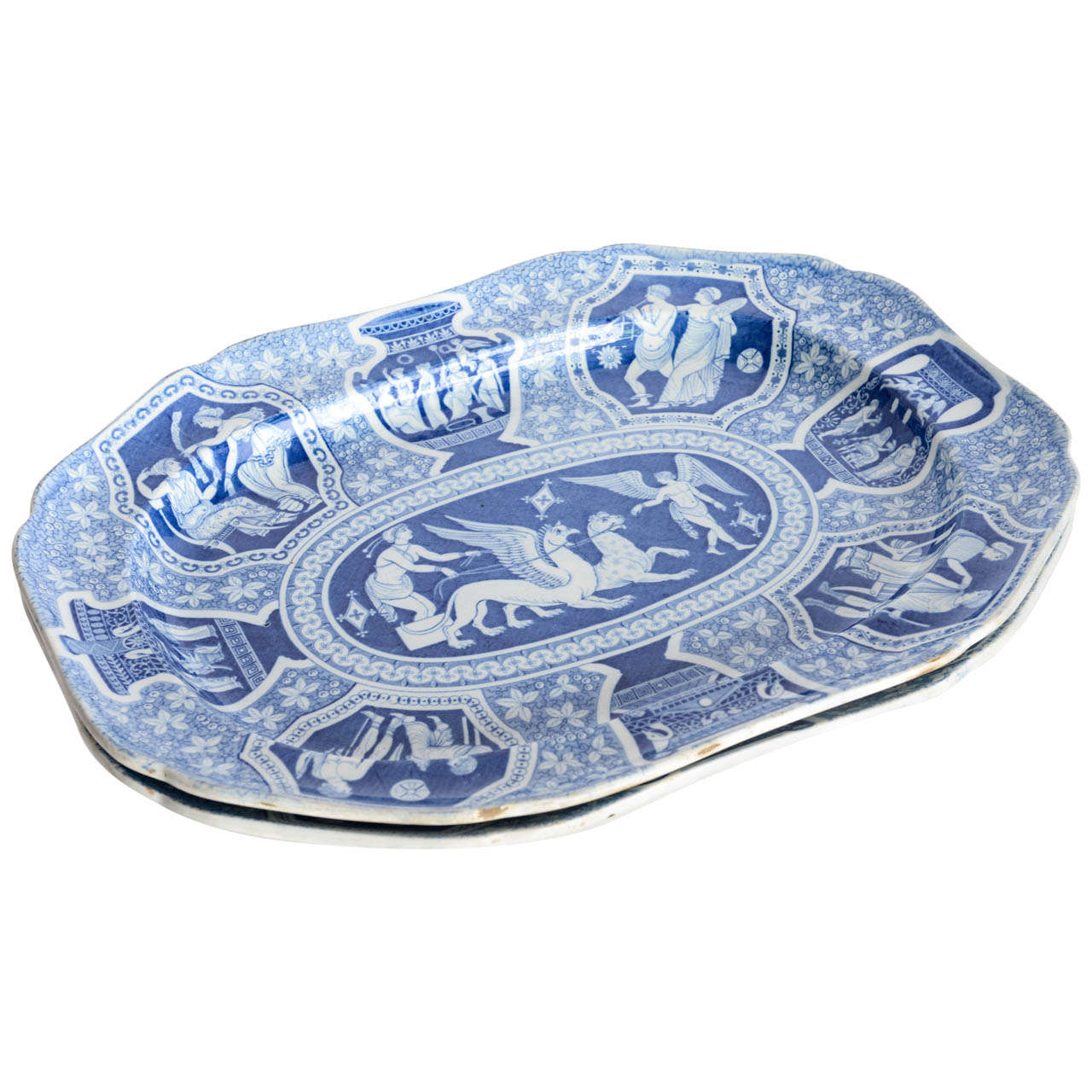 Two Large Spode "Greek" Platters, England, Early 19th Century For Sale