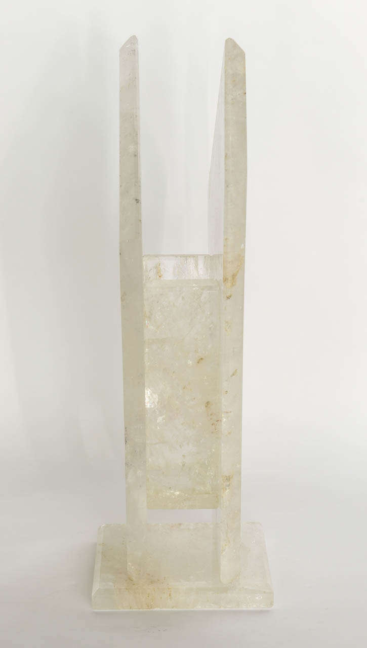 Mid-20th Century Large and Unusual Rock Crystal Vase For Sale