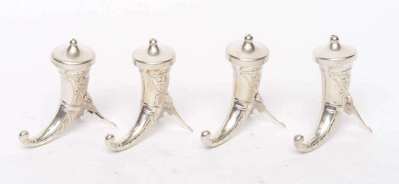 Set of Four Sterling Silver Salts, horn shaped, each having incised Nordic design

Originally $ 720.00

CHECK OUR INVENTORY FOR ADDITIONAL SALE ITEMS