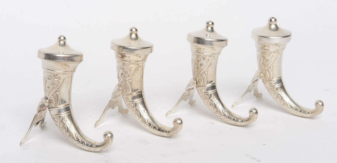 Norwegian Set of Four Sterling Silver Salts, 20th Century For Sale